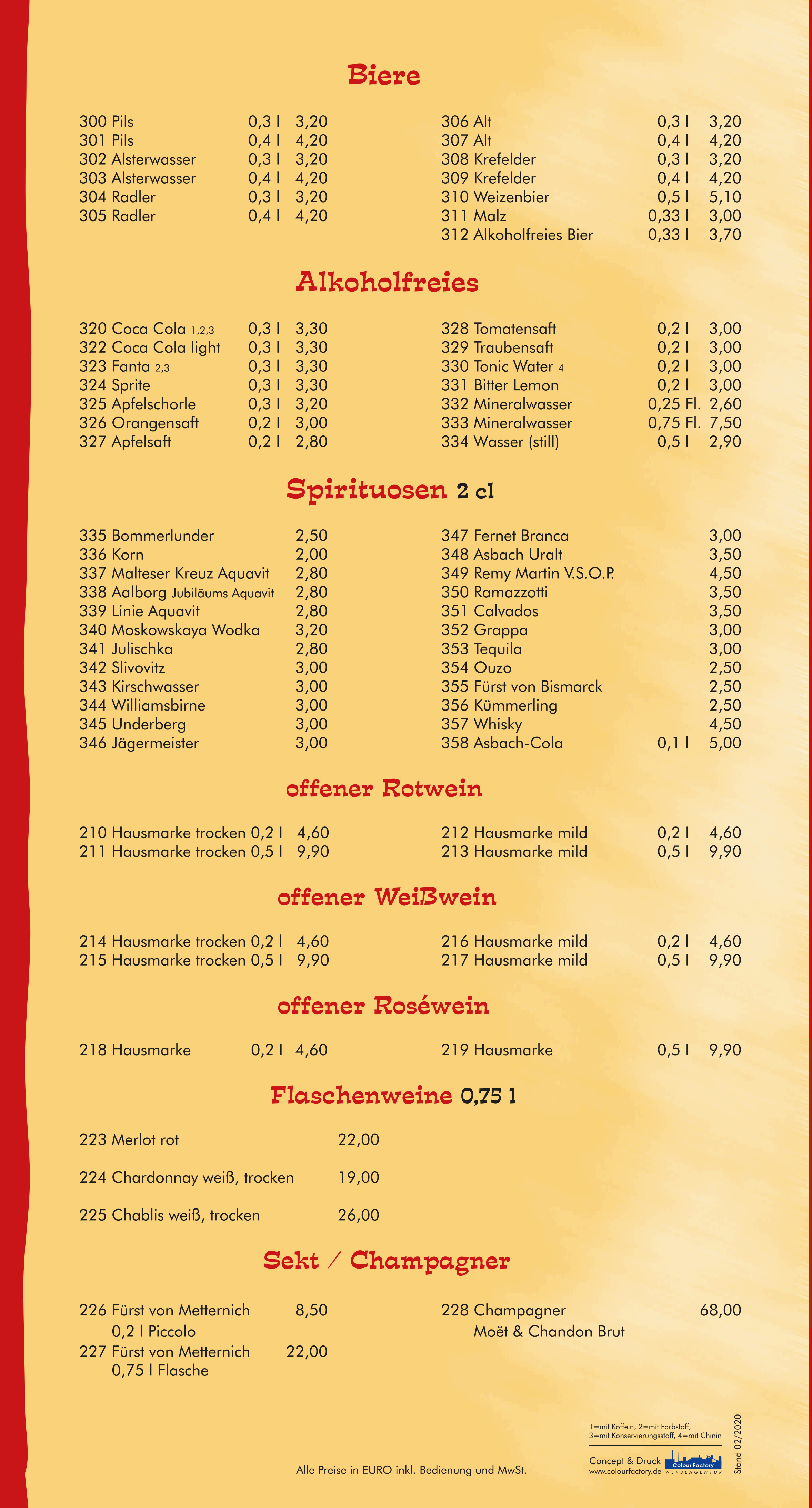 Seite 5 von 6 der Speisekarte vom El-Rancho Steakhouse in Bochum